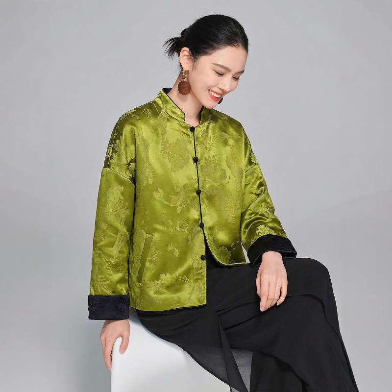 知合堂新中式双面雪尼尔棉服加厚