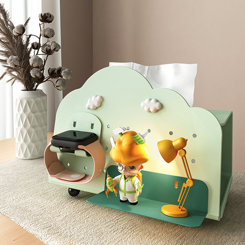 纸巾盒洞洞板置物架创意简约客厅办公室桌面多功能手机收纳卫生纸