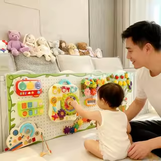 洞洞板忙碌板蒙氏早教玩具宝宝