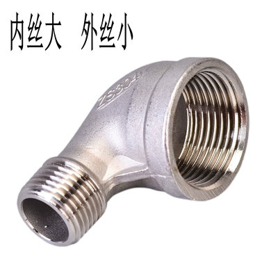 304不锈钢变径内外丝弯头90度弯