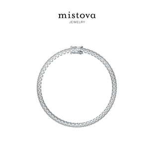 mistova星辰锆石手链S925银手镯满钻通勤高级简约精致闪耀水晶女