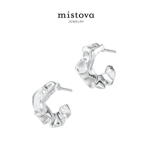 Mistova设计师品牌2026新款质感风李沁同款盛放花谱耳环