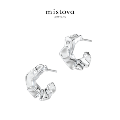 Mistova设计师品牌2026新款质感风李沁同款盛放花谱耳环