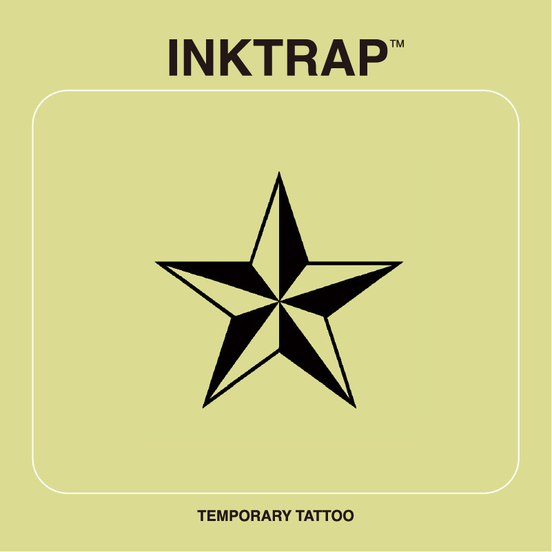 INKTRAP油墨陷阱美式复古old school五角星两周草本纹身3.3*3.2cm