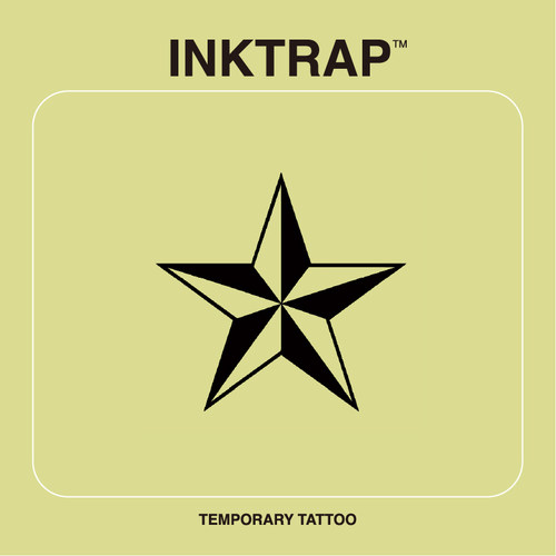INKTRAP油墨陷阱美式复古old school五角星两周草本纹身3.3*3.2cm