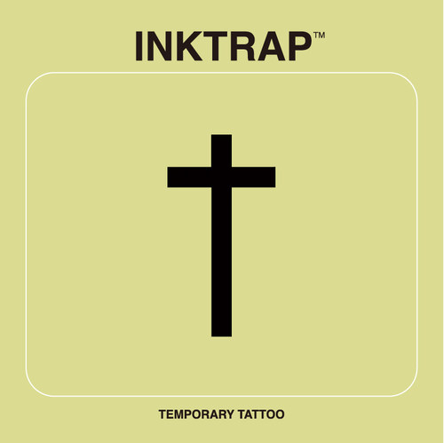 INKTRAP油墨陷阱十字架防水两周草本纹身贴 1.8*3.4cm