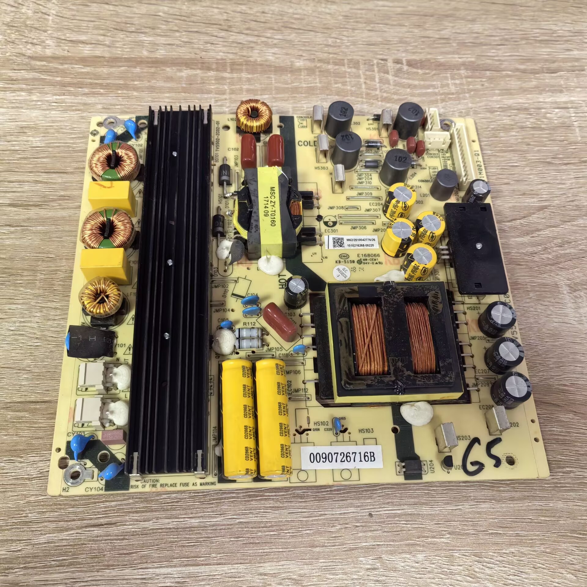 拆机海尔LS65A51电视电源板TV5502-ZC02-01 0090726716B现货 测好 - 实物图