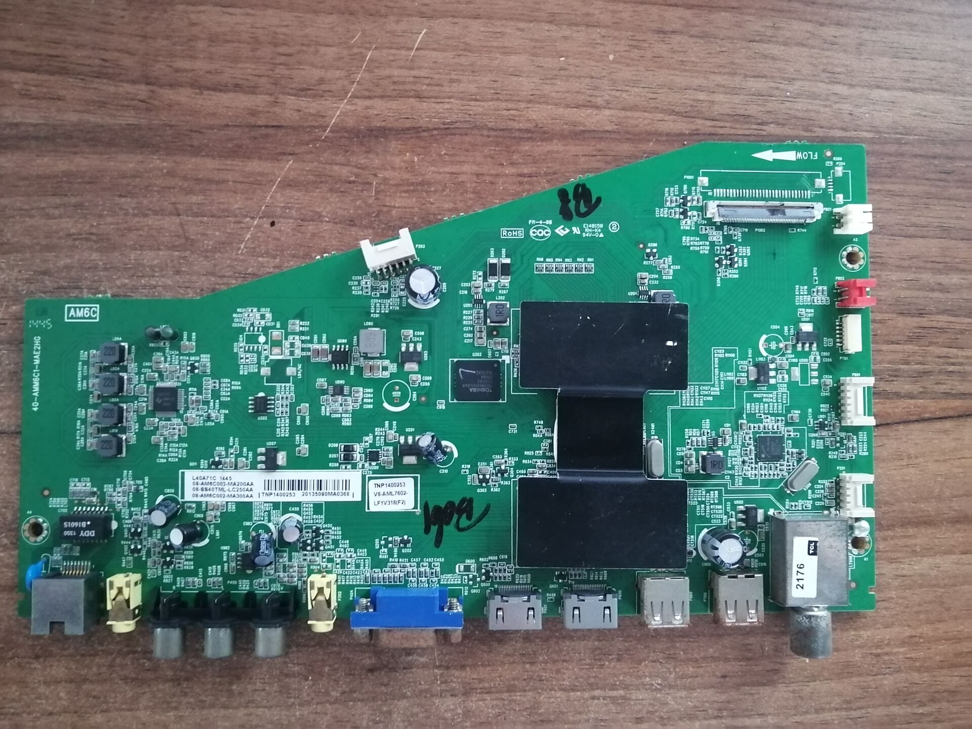 TCL L40A71C主板 40-AMM6C1-MAE2HG 08-AM6C003 屏LVF400NEAL测好