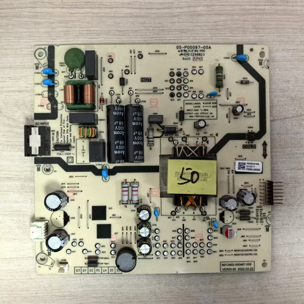 创维50A250J3电源板