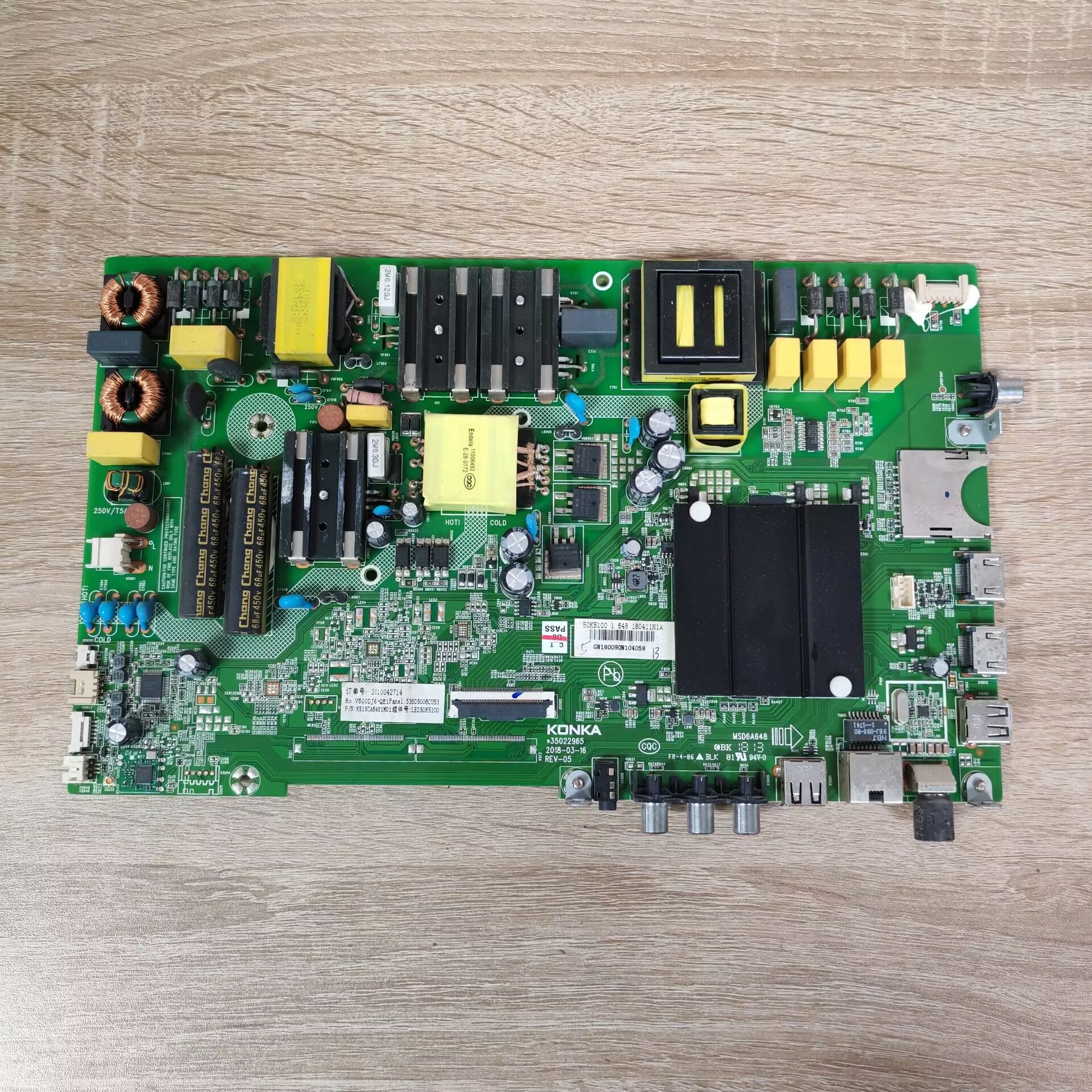 康佳LED50K5100KKTVAK50主板图片