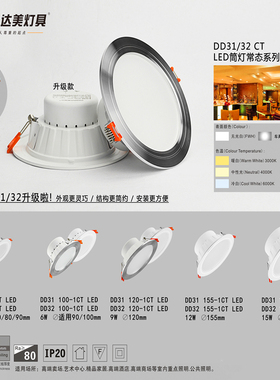 达美LED筒灯8公分5W7W12WLED筒灯家装客厅卧室全套LED天花筒灯