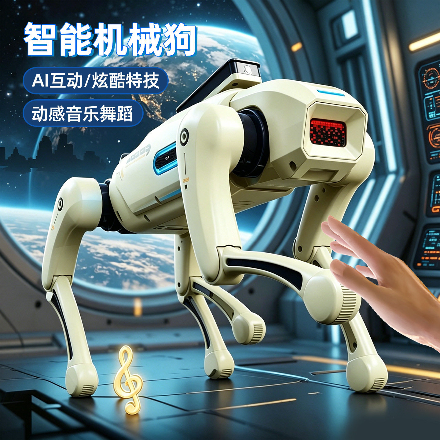跨境AI智能机械狗科技编程机器狗语音对话仿真遥控机械狗儿童玩具