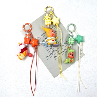 泡泡星星人钥匙扣环游世界的梦手机链萌粒包包挂饰潮玩卡通钥匙链