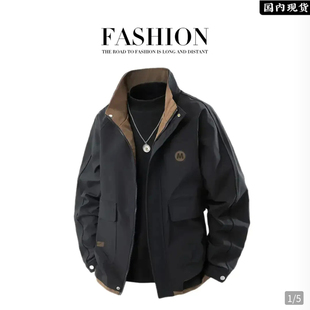 陆海丰男装高档夹克外套高端进口欧货轻奢男士宽松百搭休闲上衣潮