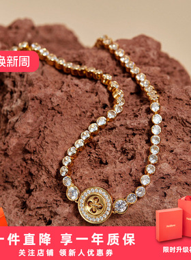 莓拉「星语纽扣」轻奢千金锁骨链法式choker金色项链女情人节礼物