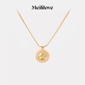 莓拉「星语纽扣」吊坠项链小香风法式 简约通勤复古锁骨链女礼物