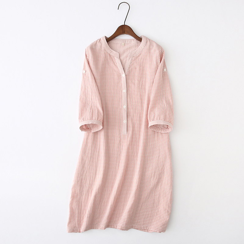 纯棉纱布春夏季女士睡裙日系休闲