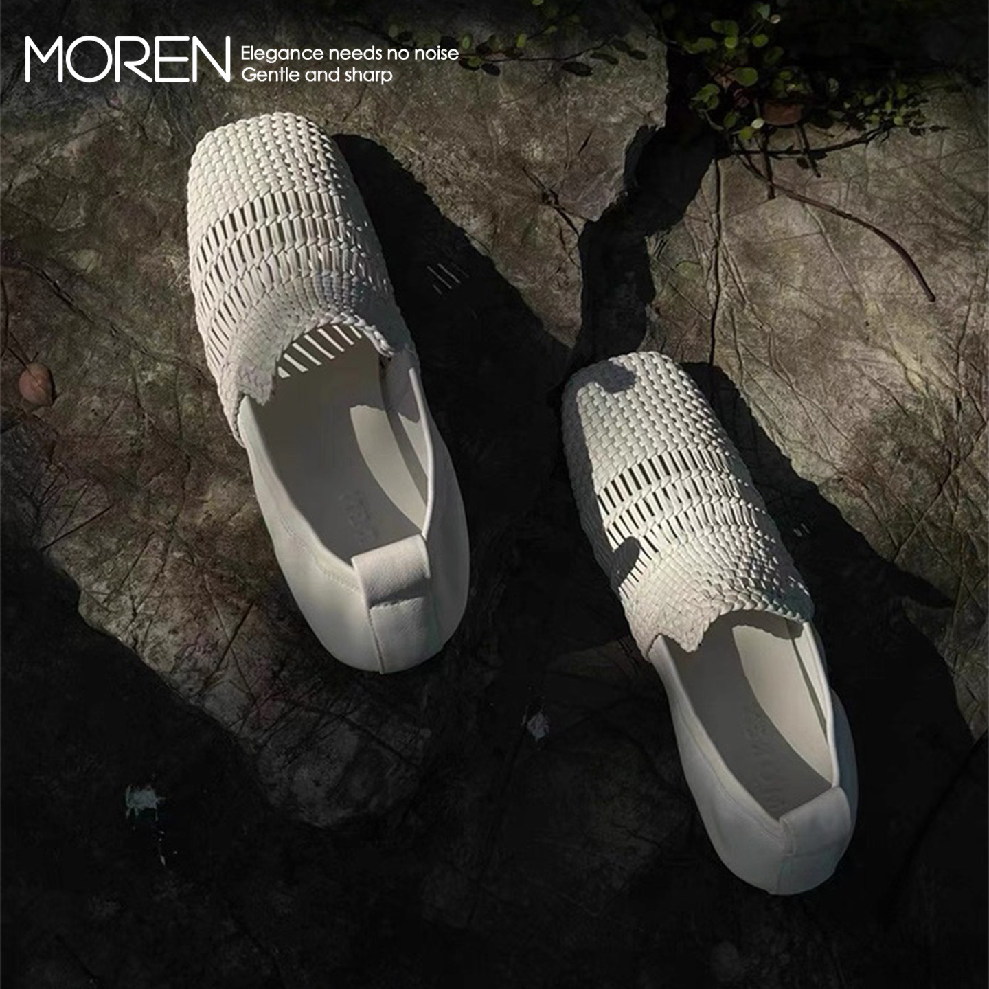 复古方头单鞋女平底套脚休闲一脚蹬轻奢手工编织鞋真皮浅口单鞋女,女鞋,浅口单鞋,淘宝优惠券,粉丝福利购,淘宝优惠卷