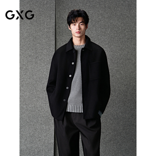 经典 新品 羊毛新中式 25年冬季 单排扣短大衣夹克外套 GXG男装