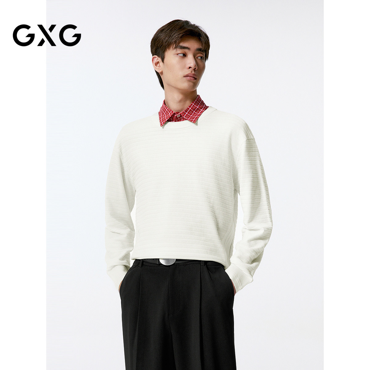 GXG男装 雪尼尔针织衫男宽松毛衫毛衣 24年秋G24X203009 - gxg官方outlets店出品