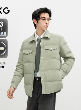 GXG男装 灯笼格肌理感轻薄羽绒服外套男24年冬季品#G24DY24004
