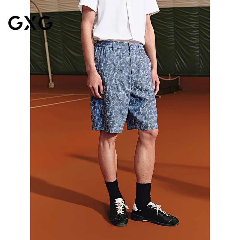 GXG男装 仿牛仔面料休闲短裤轻薄通勤裤子25年夏季新品G25X222043,男装,短裤,淘宝优惠券,粉丝福利购,淘宝优惠卷