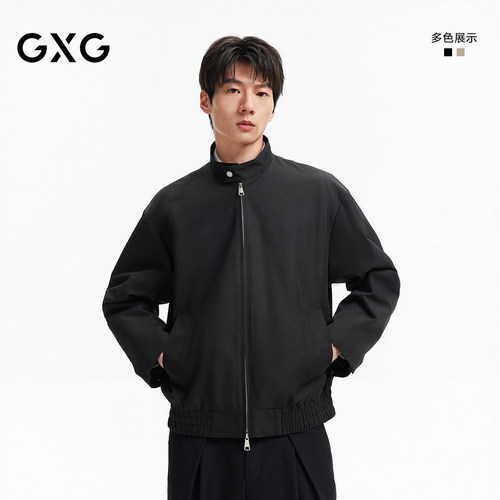GXG男装 简约飞行员夹克男士立领夹克外套休闲潮上衣26秋冬新品
