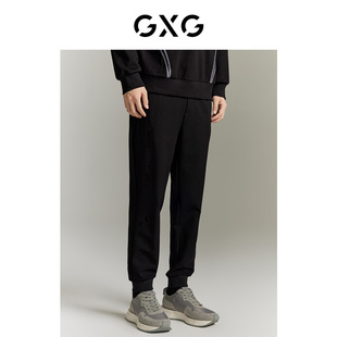 品GEX10216213 23秋季 GXG男装 黑色简约休闲针织长裤
