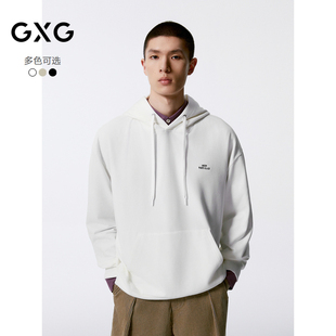 品G24X313013 24年秋季 GXG男装 多色字母绣花简约连帽卫衣男士