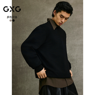 上衣 卫衣圆领暗纹提花长袖 25年春G25X311017 商场同款 GXG男装