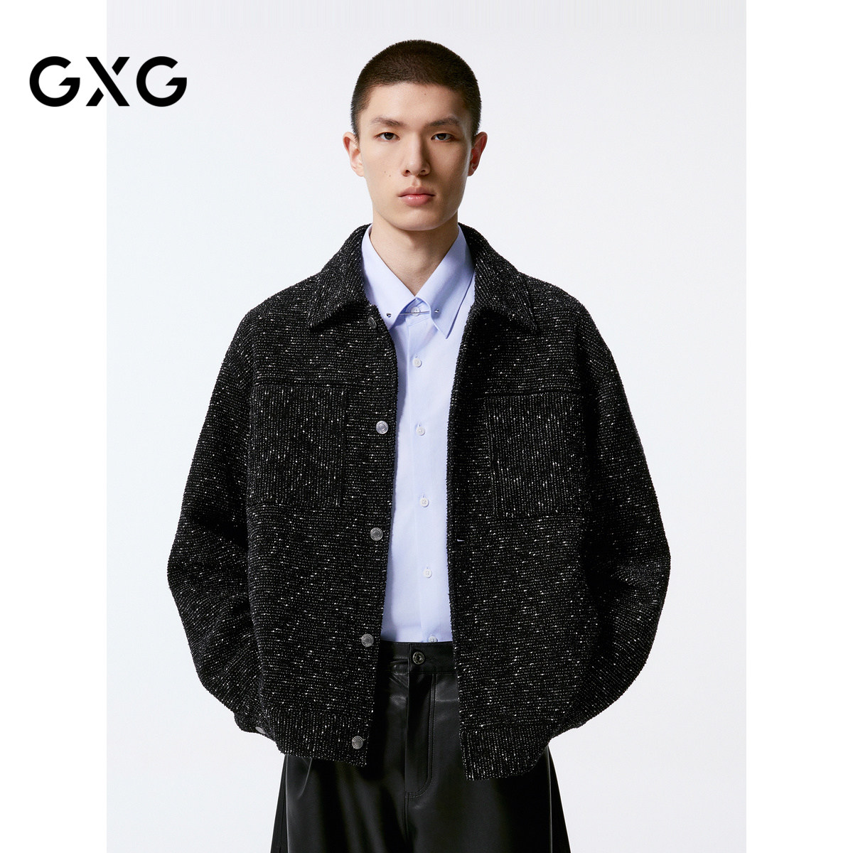 GXG男装 简约休闲小香风夹克外套男 24年秋G24X213023,男装,夹克,淘宝优惠券,粉丝福利购,淘宝优惠卷