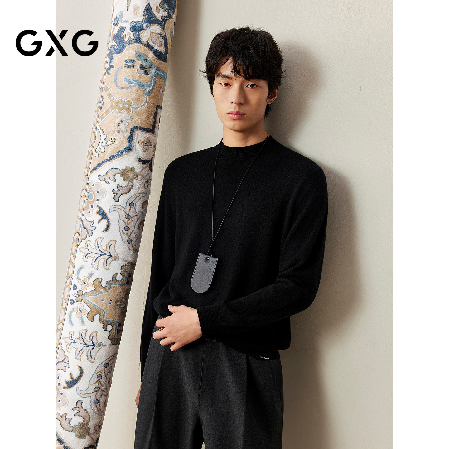 GXG男装 商场同款简约半高领羊绒衫 2025年冬季新品G25X204039