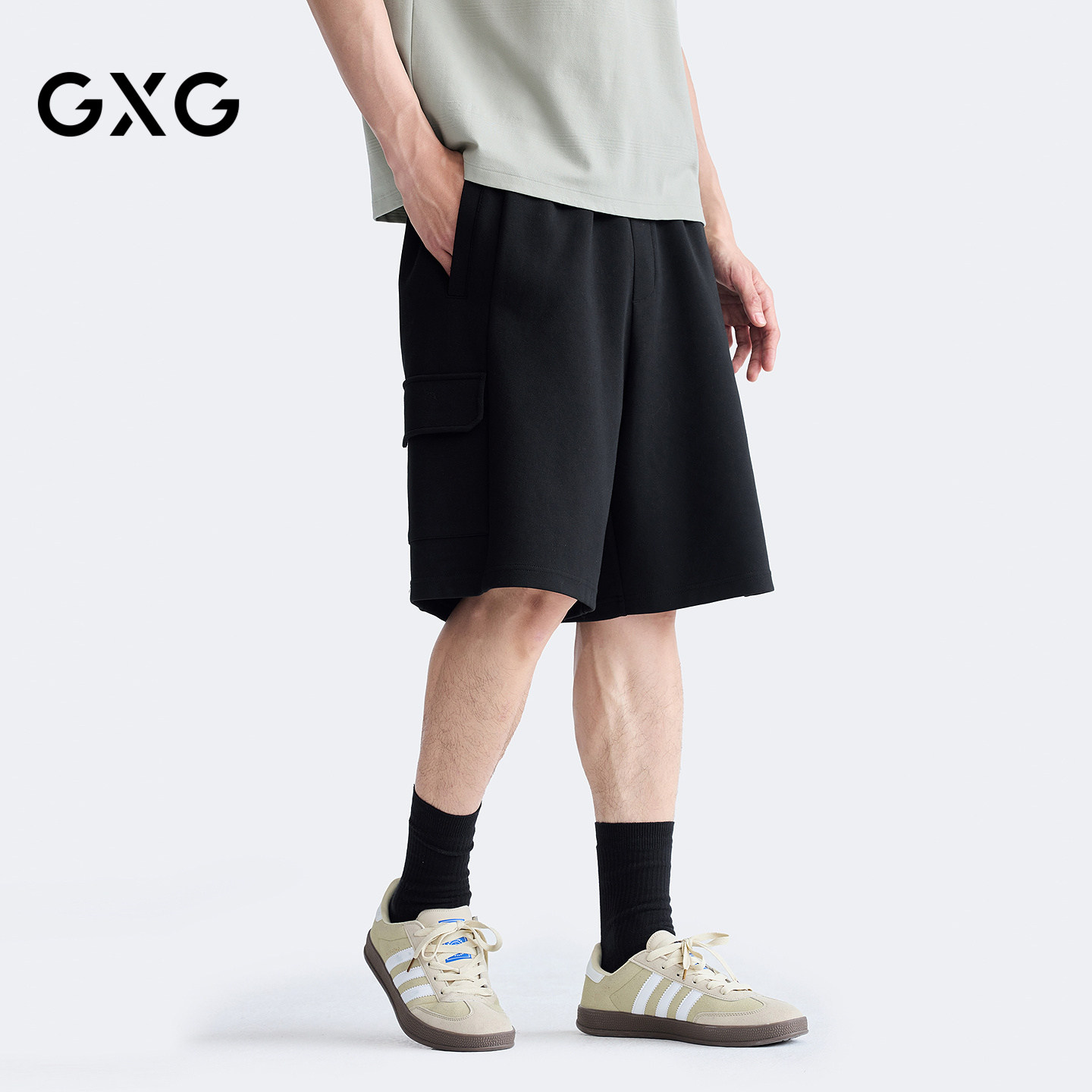 GXG男装 商场同款宽松针织短裤 2026夏季新品G26X222010