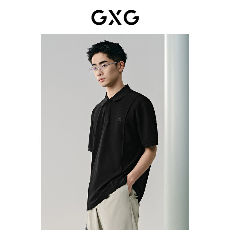 GXG男装 面料时尚分割线设计polo衫男士翻领短袖 24夏季新品,男装,Polo衫,淘宝优惠券,粉丝福利购,淘宝优惠卷