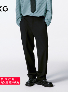GXG男装 黑色四面弹不易皱西裤休闲裤 24年秋G24X023075