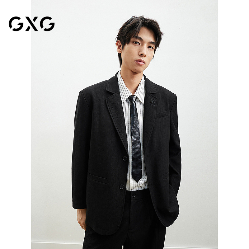 GXG男装肌理感水波纹西装外套2025年春季新品#G25D011003