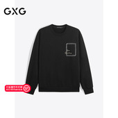 2024年秋季 品GXG潮流撞色刺绣休闲圆领卫衣男上衣