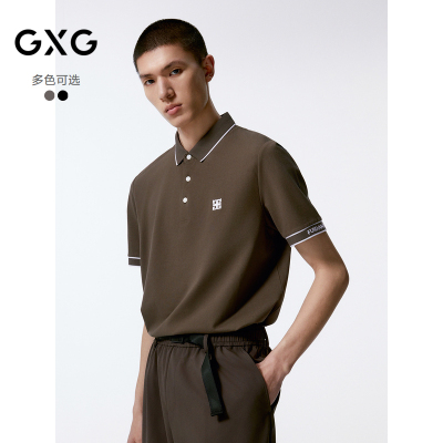 GXG男装  立体logo设计polo衫男 24年秋季品G24X243057