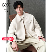 经典 行政羊毛短大衣休闲商务夹克外套 25年冬季 GXG男装 新品