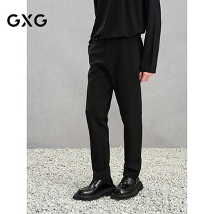 24年冬G24X024112 保暖通勤休闲裤 GXG男装 黑色小脚西裤