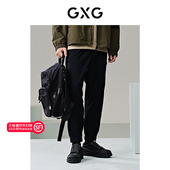 GXG男装 品GFX10200371 24年春季 黑色束脚工装 长裤