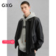 GXG男装 复古真皮皮衣夹克男外套24冬季 品G24X124004