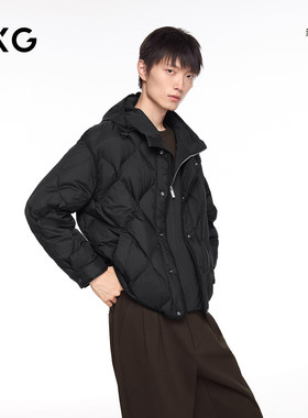 GXG男装 短款羽绒服假两件连帽羽绒服冬季厚外套 2026年冬季新品