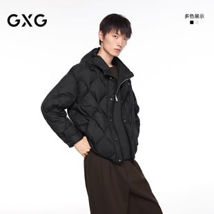 GXG男装 短款羽绒服假两件连帽羽绒服冬季厚外套 2026年冬季新品