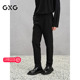 保暖通勤休闲裤 GXG男装 黑色小脚西裤 24年冬G24X024112