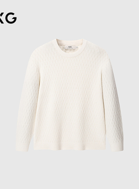 GXG男装 商场同款肌理菱格线衫通勤毛衫男内搭 25年春G25X201007