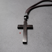 红木毛衣链个性 原创手工车载十字车挂 黑檀挂件汽车挂饰 情侣礼物