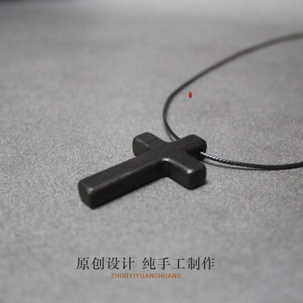 拙艺男女檀木十字架手工制作黑檀