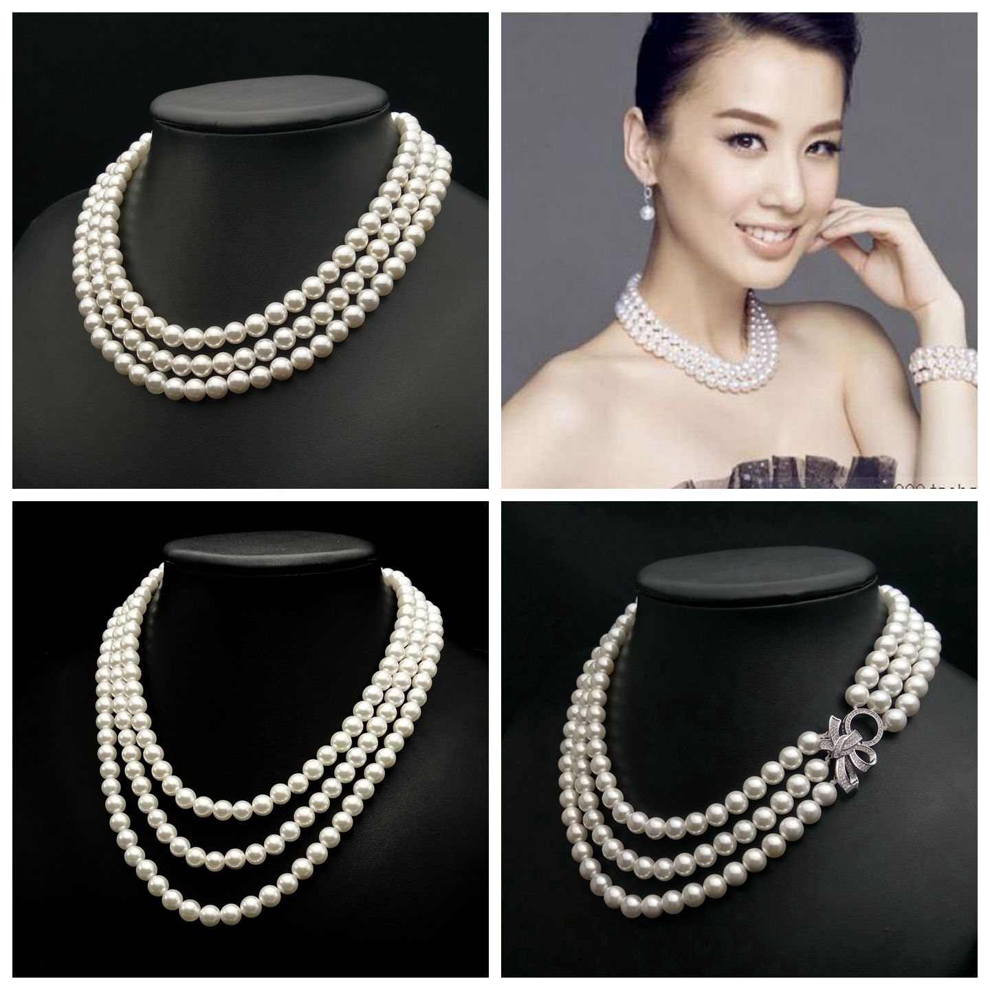 多层珍珠项链短款大气轻奢简约