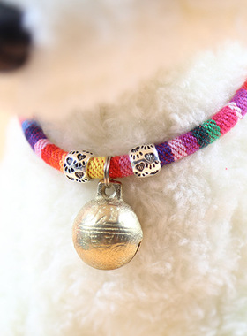 可爱专用铃铛狗狗超响项圈中小狗狗小泰迪铃铛项链铜铃型犬比熊猫